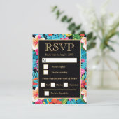  Bright Tropical Hibiscus Wedding 出欠カード (スタンド正面)