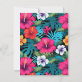  Bright Tropical Hibiscus Wedding 出欠カード (裏面)
