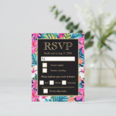  Bright Tropical Hibiscus Wedding 出欠カード (スタンド正面)