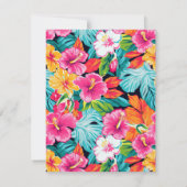  Bright Tropical Hibiscus Wedding 出欠カード (裏面)