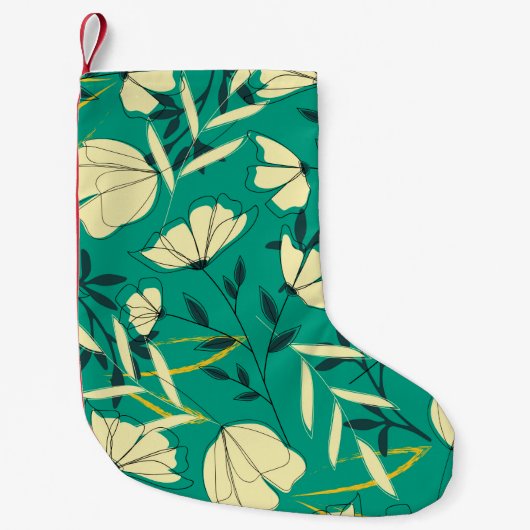 Bright tropical seamless pattern with leaves and p スモールクリスマスストッキング (正面)