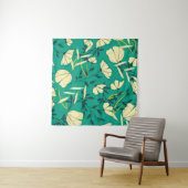 Bright tropical seamless pattern with leaves and p タペストリー (インサイチュ(横))