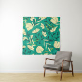 Bright tropical seamless pattern with leaves and p タペストリー (インサイチュ)