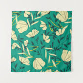 Bright tropical seamless pattern with leaves and p タペストリー (正面)