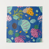 Bright underwater seamless pattern with beautiful タペストリー (正面(横))