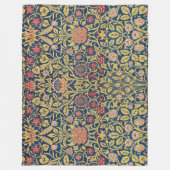 Bright Violetとオダマキ（植物）（William Morris著） フリースブランケット (正面)