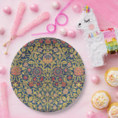 Bright Violetとオダマキ(植物)(William Morris著) ペーパープレート (パーティー)