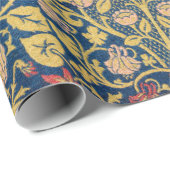 Bright Violetとオダマキ（植物）（William Morris著） ラッピングペーパー (ロールコーナー)