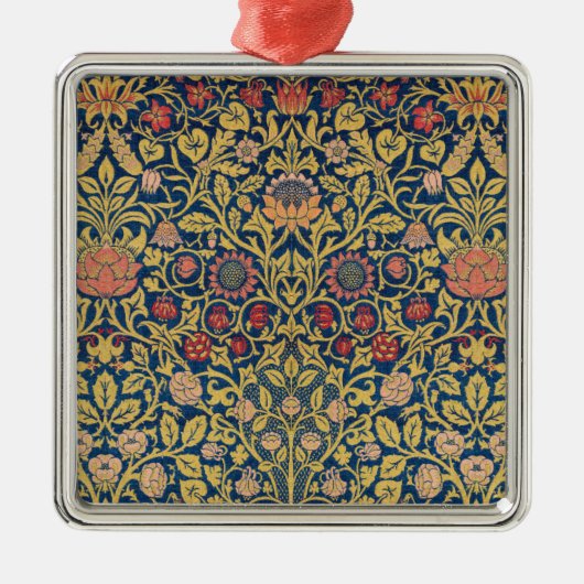 Bright Violetとオダマキ(植物)(William Morris著) Ce メタルオーナメント (正面)