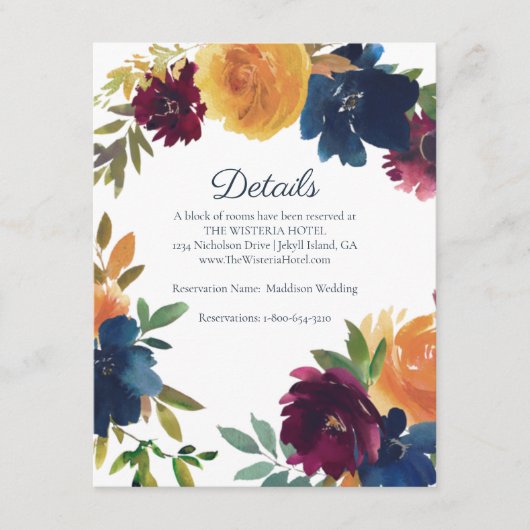 Bright Waterカラーフローラ詳細宿泊施設 エンクロージャーカード (正面)