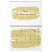 Bright Watercolor Brush Quote Calendar 2026 カレンダー (2月 2026)
