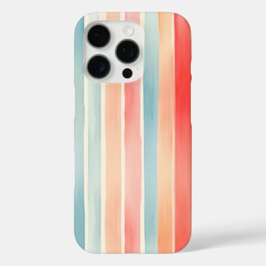 Bright Watercolor Colorful Stripe Pattern Case-Mate iPhoneケース (裏面)