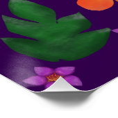 Bright Watercolor Floral Pattern Botanical Aesthet ポスター (コーナー)