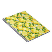 Bright Watercolor Lemon Pattern ノートブック (右側)