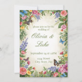 Bright Watercolor Wildflower Wedding Invitation 招待状 (正面)