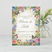 Bright Watercolor Wildflower Wedding Invitation 招待状 (スタンド正面)