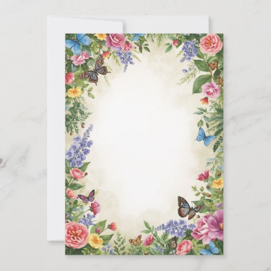 Bright Watercolor Wildflower Wedding Invitation 招待状 (裏面)