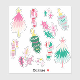 Bright Whimsical Christmas Illusrations シール