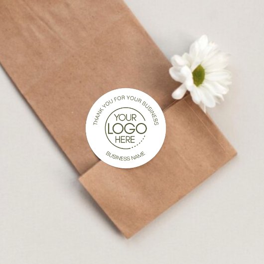 Bright White Business Thank You ラウンドシール