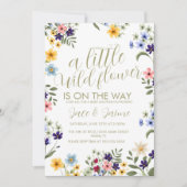 Bright Wild Flowers Baby Shower  招待状 (正面)