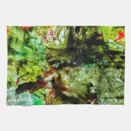 Bright yellow abstract kitchen towels,Dazzling art キッチンタオル