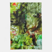 Bright yellow abstract kitchen towels,Dazzling art キッチンタオル (縦)