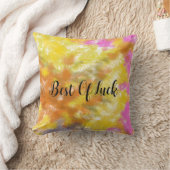  Bright yellow abstract modern brush strokes  クッション (ブランケット)