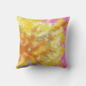  Bright yellow abstract modern brush strokes  クッション (裏面)