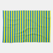 Bright Yellow and Blue Stripes キッチンタオル (横)