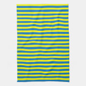Bright Yellow and Blue Stripes キッチンタオル (縦)