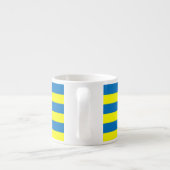 Bright Yellow and Blue Stripes Personalised エスプレッソカップ (裏面)