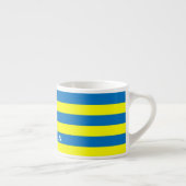Bright Yellow and Blue Stripes Personalised エスプレッソカップ (右)