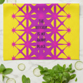Bright Yellow and Purple Kitchen Towel キッチンタオル (折り畳み)