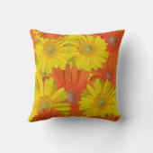 Bright Yellow and White Flowers Pillow クッション (裏面)