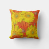 Bright Yellow and White Flowers Pillow クッション (正面)