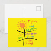 Bright Yellow Anti-Trump Postcard ポストカード (正面/裏面)