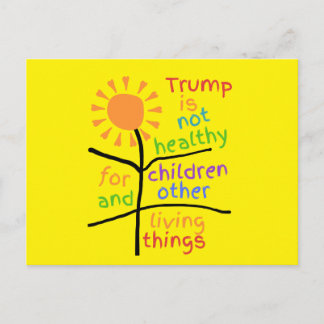 Bright Yellow Anti-Trump Postcard ポストカード