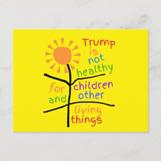 Bright Yellow Anti-Trump Postcard ポストカード (正面)