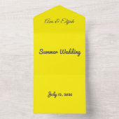Bright Yellow Background – Minimal Wedding Art オールインワン招待状 (内側)