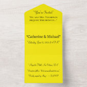 Bright Yellow Background – Minimal Wedding Art オールインワン招待状 (内側)