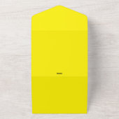 Bright Yellow Background – Minimal Wedding Art オールインワン招待状 (外側)