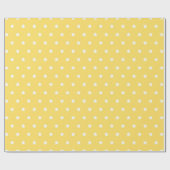 Bright Yellow Background with White Star Pattern ラッピングペーパー (フラット)