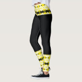 Bright Yellow & Black Tribal Leggings レギンス (左)