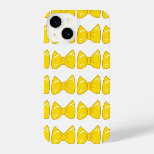 Bright Yellow Bow Phone Case- cute Girly Ribbon iPhoneケース (裏面)