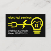 Bright Yellow Bulb Power Plug Wiring 名刺 (正面)