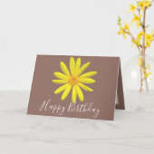 Bright Yellow Daisy Botanical Modern Chic Birthday カード (黄色い花)