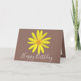 Bright Yellow Daisy Botanical Modern Chic Birthday カード