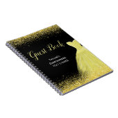 Bright Yellow Dress Faux Glitter Quinceanera ノートブック (右側)