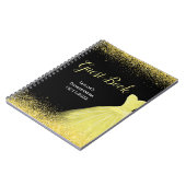 Bright Yellow Dress Faux Glitter Quinceanera ノートブック (左側)