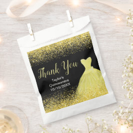 Bright Yellow Dress Faux Glitter Quinceanera フェイバーバッグ